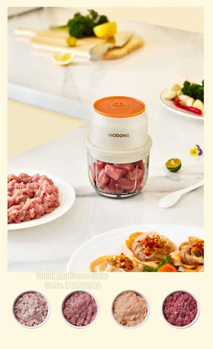 Hachoir Électrique Rechargeable 45W — Bol en Verre 150 / 250 / 300 ml hachoir electrique