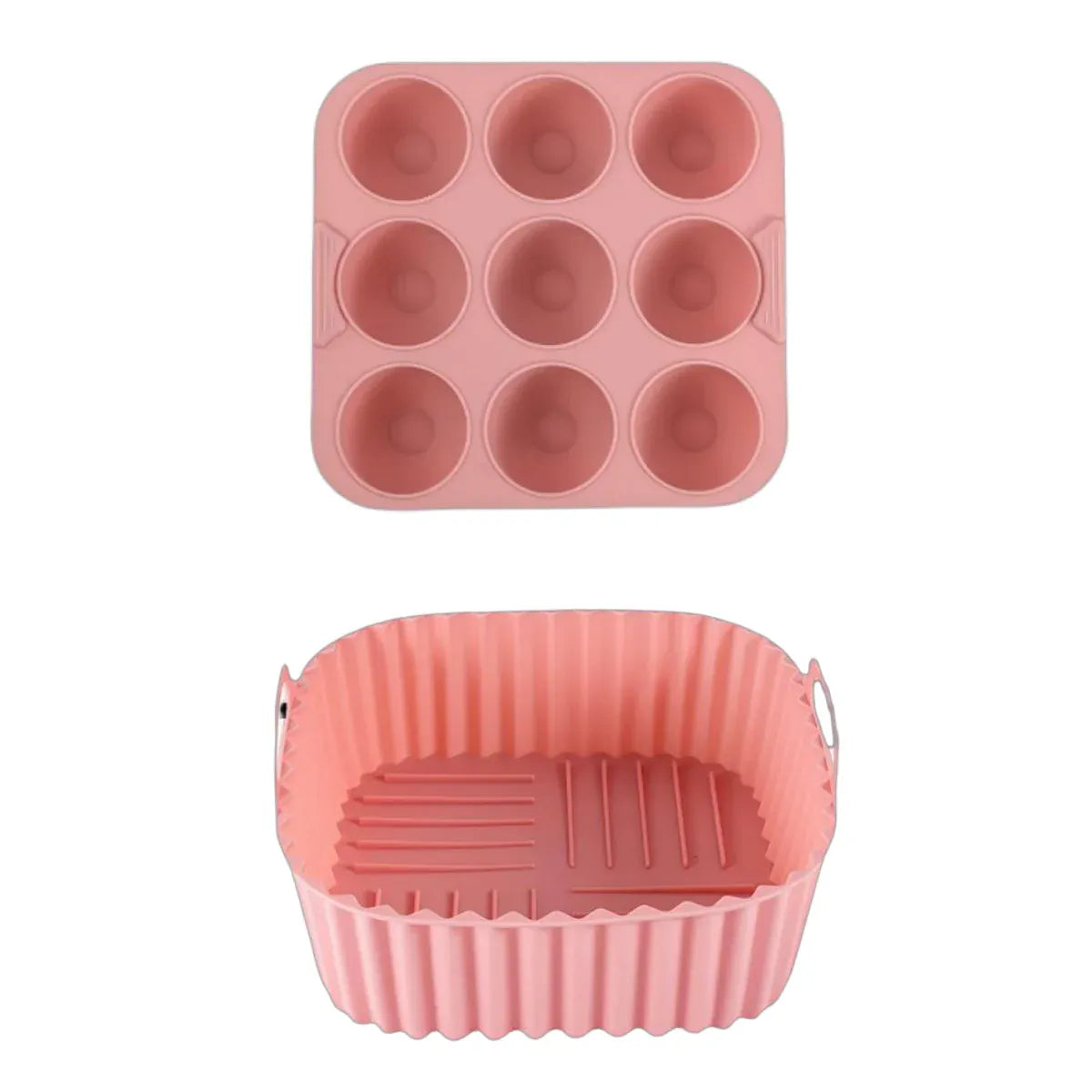 Moules Silicone Air Fryer Réutilisables Lot de 2 Pièces Carrés Air Fryer