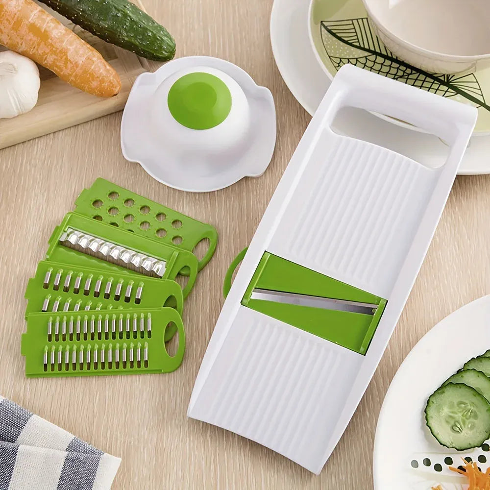 Mandoline à Lames en Acier Inoxydable 5 Pièces avec Protecteurs Mandoline