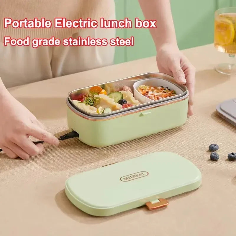 Lunch Box Chauffante Inox 304 Sans Eau 900 ml — Chauffage Sec 36 W - VERTE lunchboxchauf