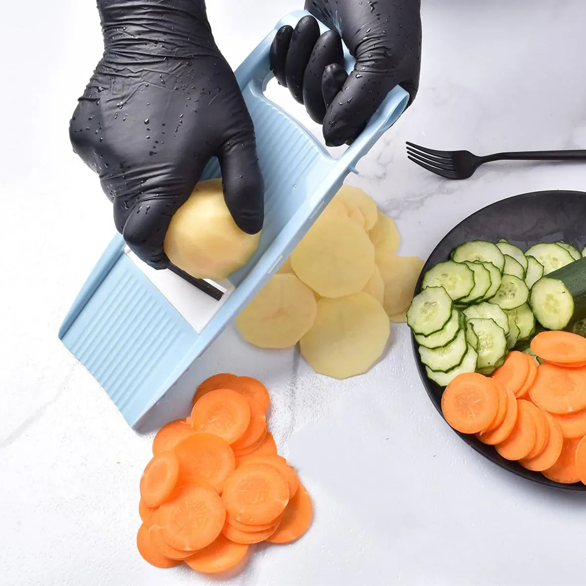 Mandoline 5 en 1 avec Lames Multiples pour Légumes et Fruits Mandoline