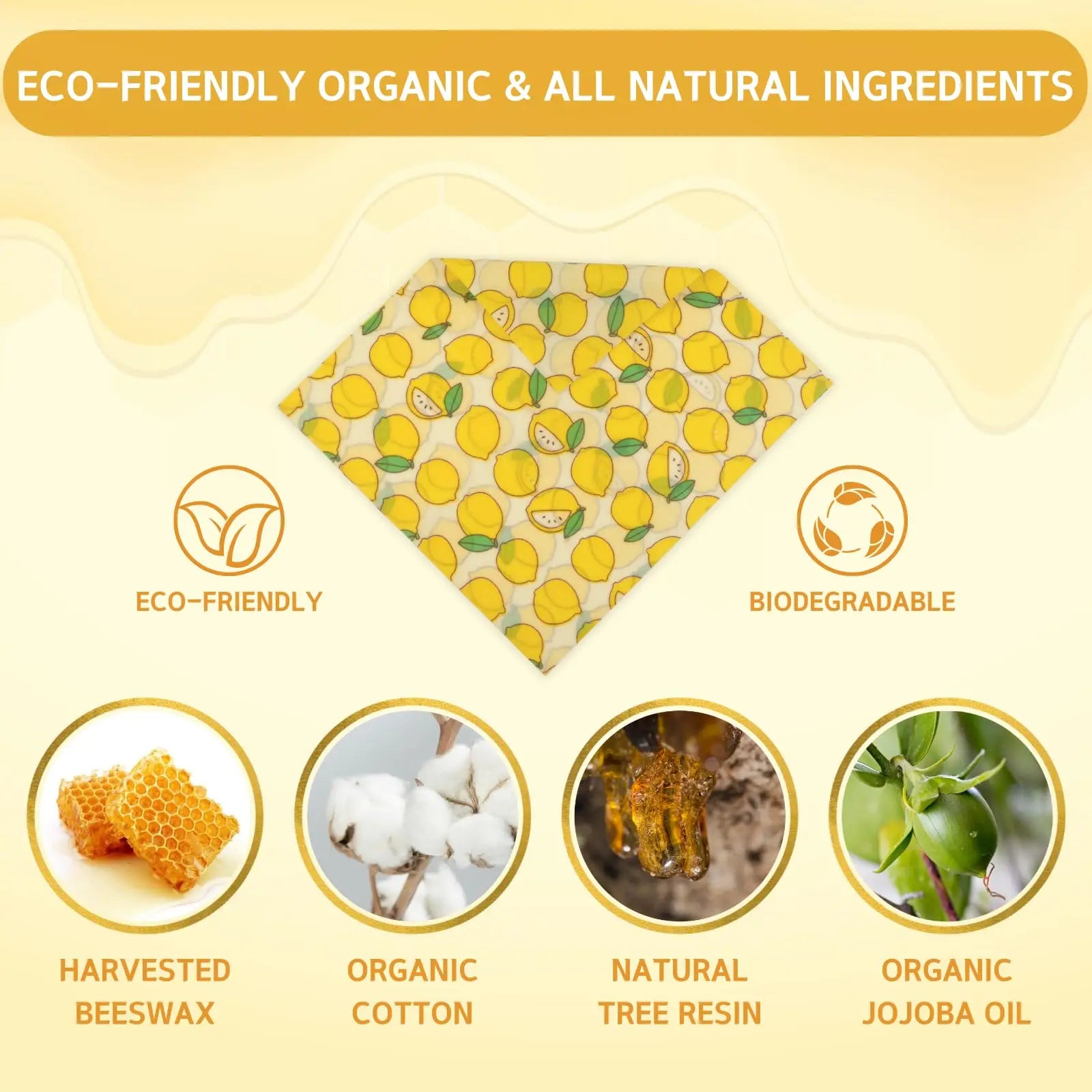 Film Alimentaire Réutilisable en Cire d'Abeille - Lot de 6 far