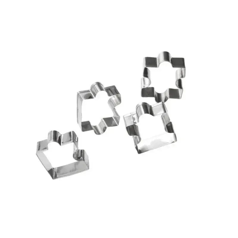 Emporte-pièces Puzzle en Acier Inoxydable - Set de 4 Pièces pour Biscuits emportepieces