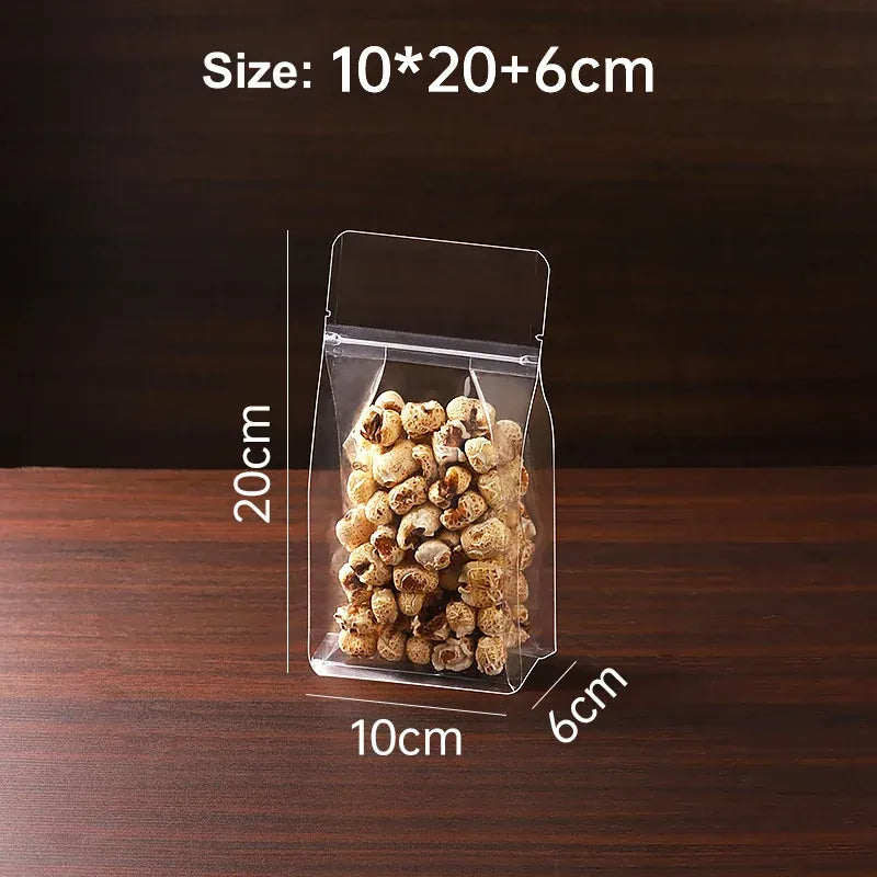 Sachets Zip Alimentaires Transparent - Lot de 50 Pièces avec Zip
