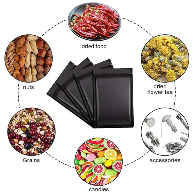 Sachets Zip Alimentaires Hermétiques - Lot de 50 en Aluminum