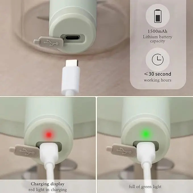 Mini Hachoir Électrique Sans Fil 4-en-1 — Ail, Légumes, Viande — Rechargeable USB mini hachoir