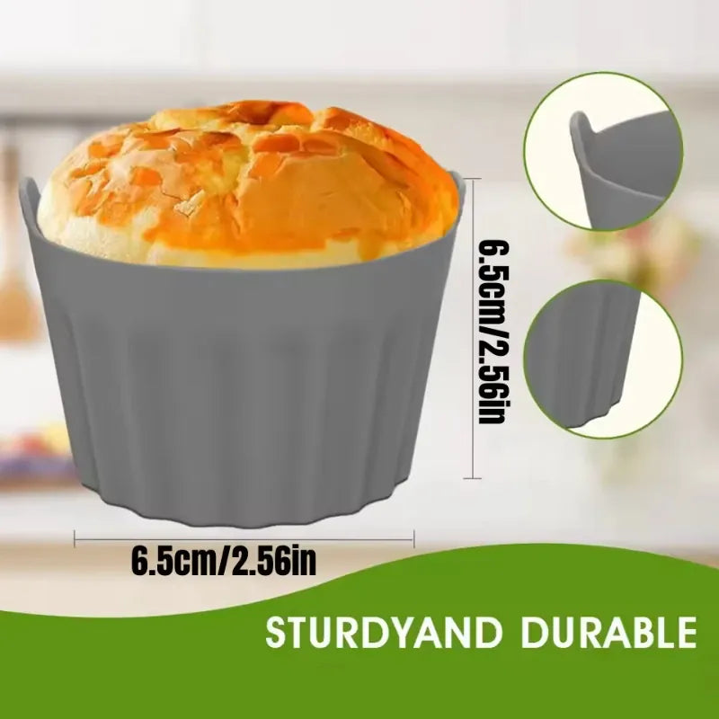 Moule Silicone Réutilisable Air Fryer Lot de 12 Ronds Antiadhésifs Air Fryer