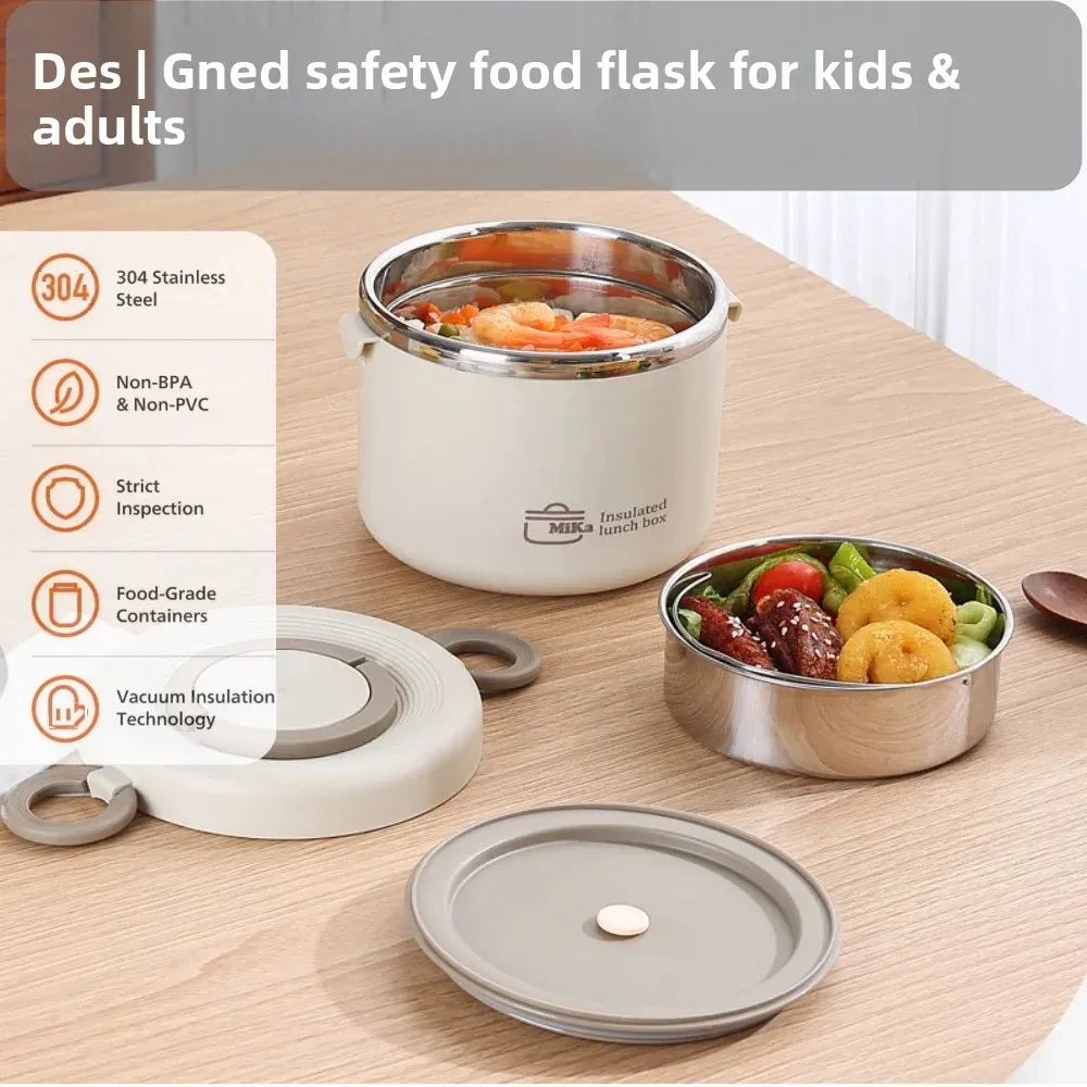 LunchBox Isotherme Inox 304 — 2 Niveaux 1100 ml, Chaud 6 h / Froid 8 h, Sans BPA lunchbox