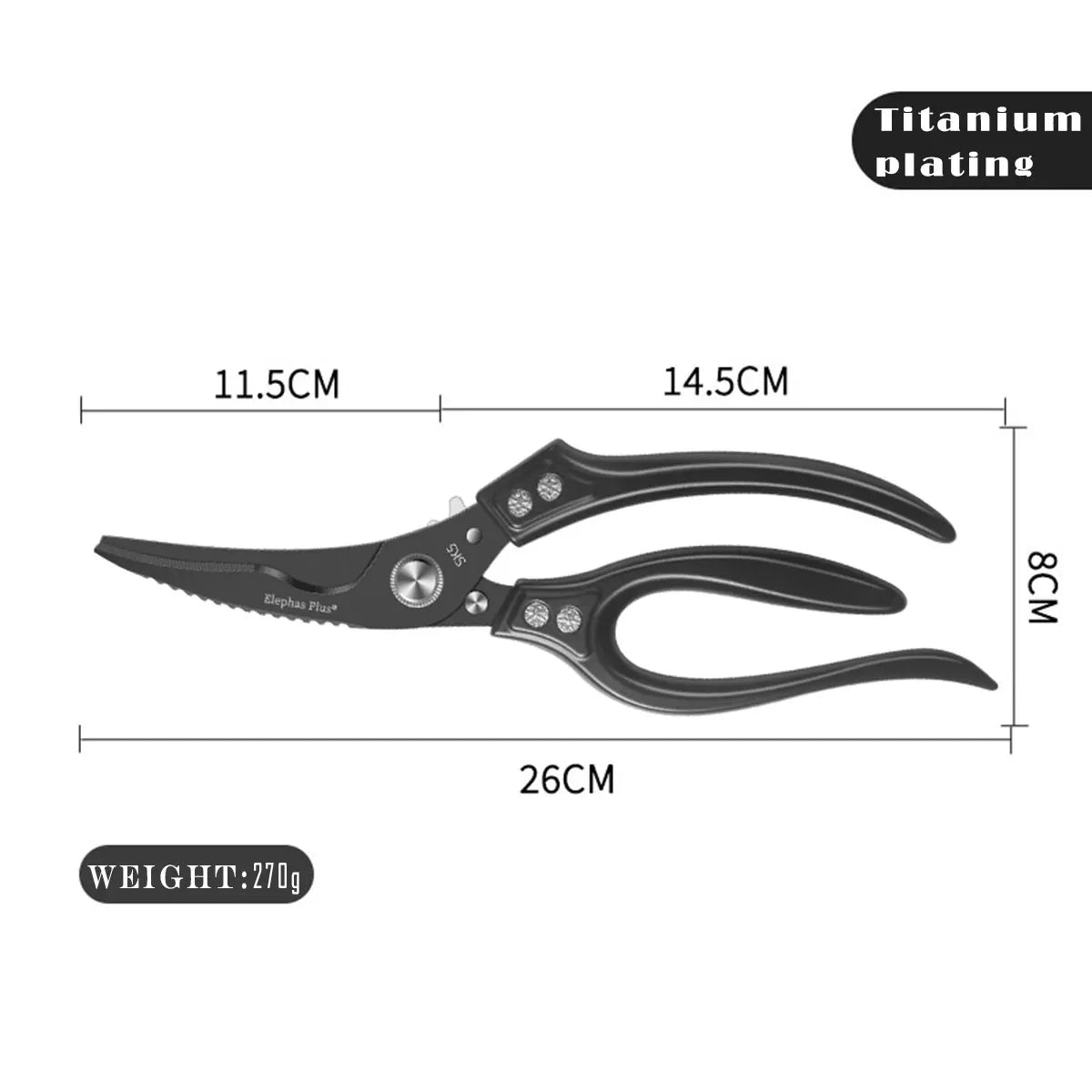 Ciseaux de cuisine en inox pour découpe de poulet et os ciseaux