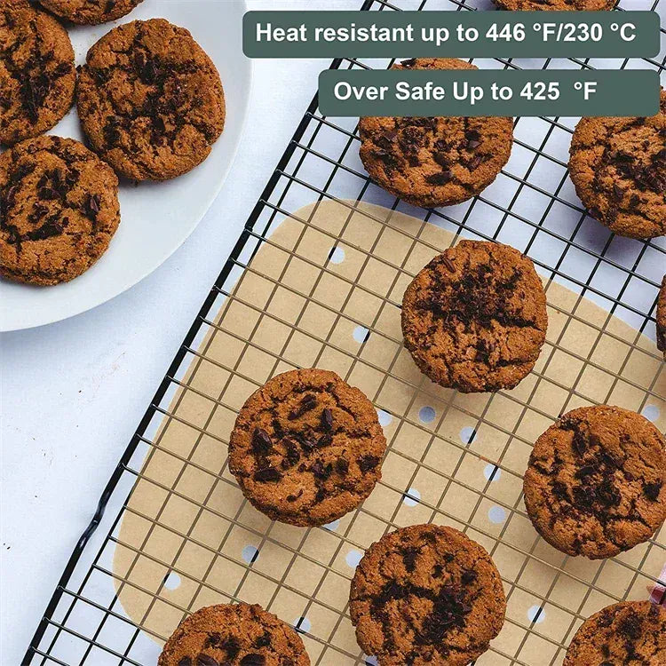 Papier Cuisson Air Fryer Jetable Carré Perforé - Lot de 100 Pièces Air Fryer