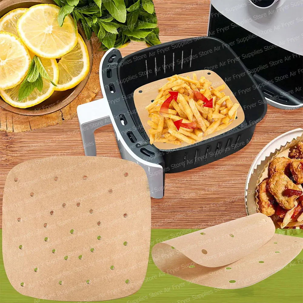 Papier Cuisson Air Fryer Jetable Antiadhésif Lot de 50 - 20 cm Air Fryer