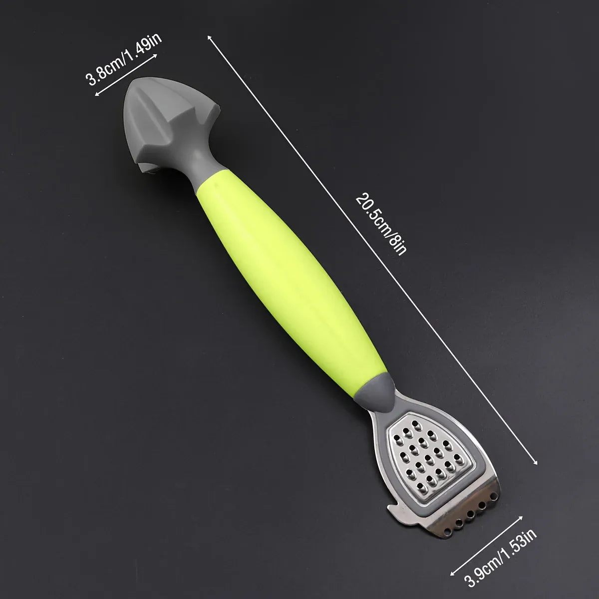 Zesteur Multifonction Inox avec Poignée Verte pour Agrumes zesteur