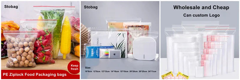 Sachets Kraft Réutilisables Lot de 100 pièces Transparent 20x30cm