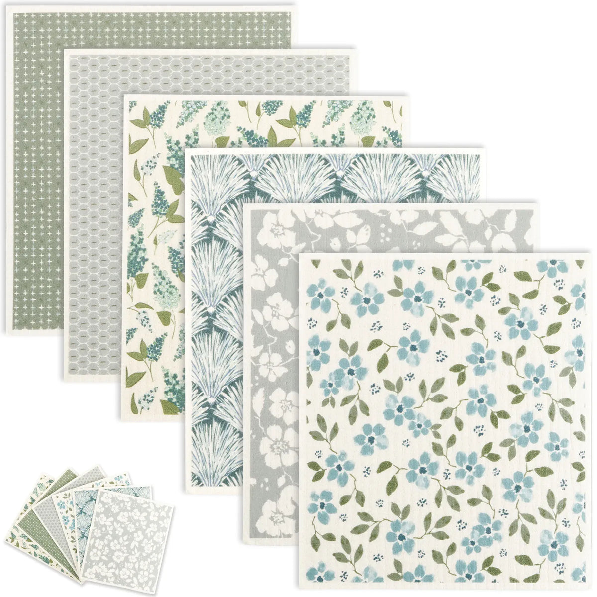 Torchons en Coton Cellulosique Absorbants - Lot de 6 Pièces