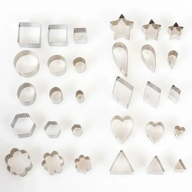 Emporte-pièces en acier inoxydable - Set de 30 formes géométriques pour pâtisserie emportepieces
