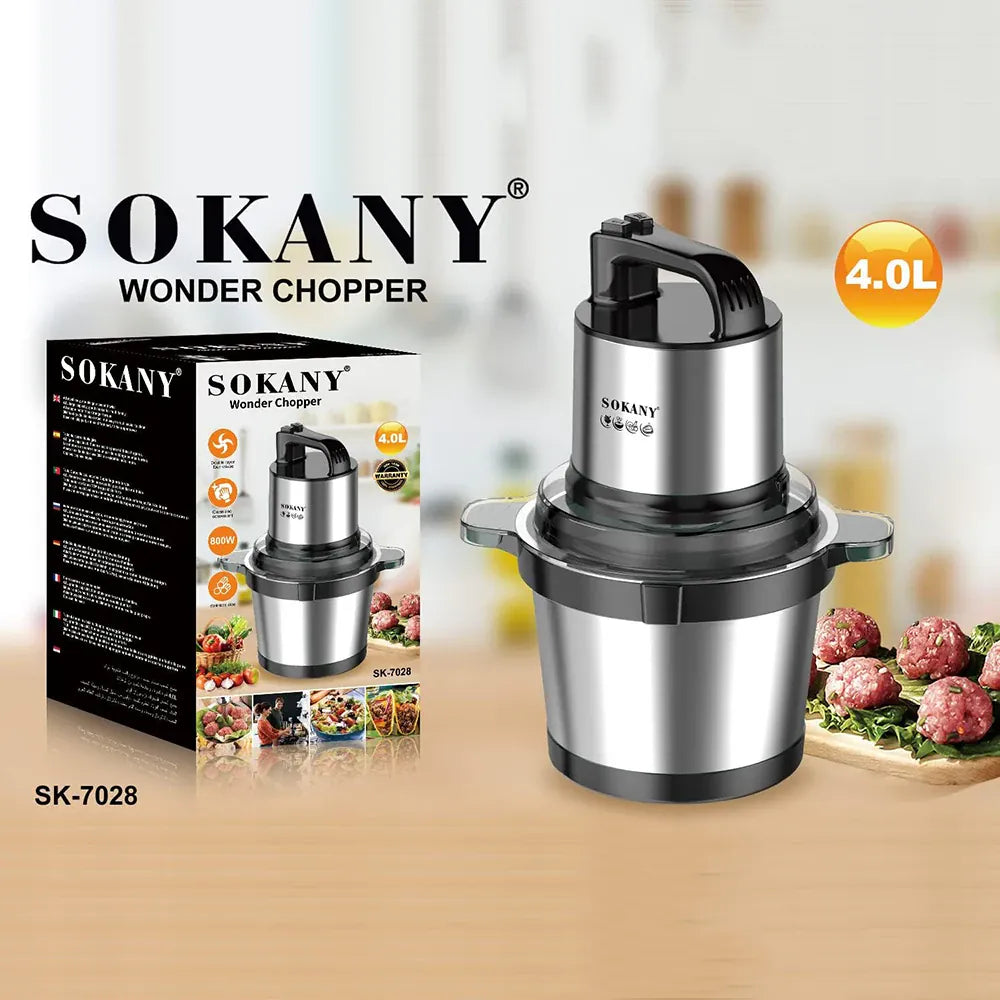 Hachoir Électrique 800W Bol Inox — 4 Lames, 2 Vitesses, Viandes et Légumes hachoir electrique