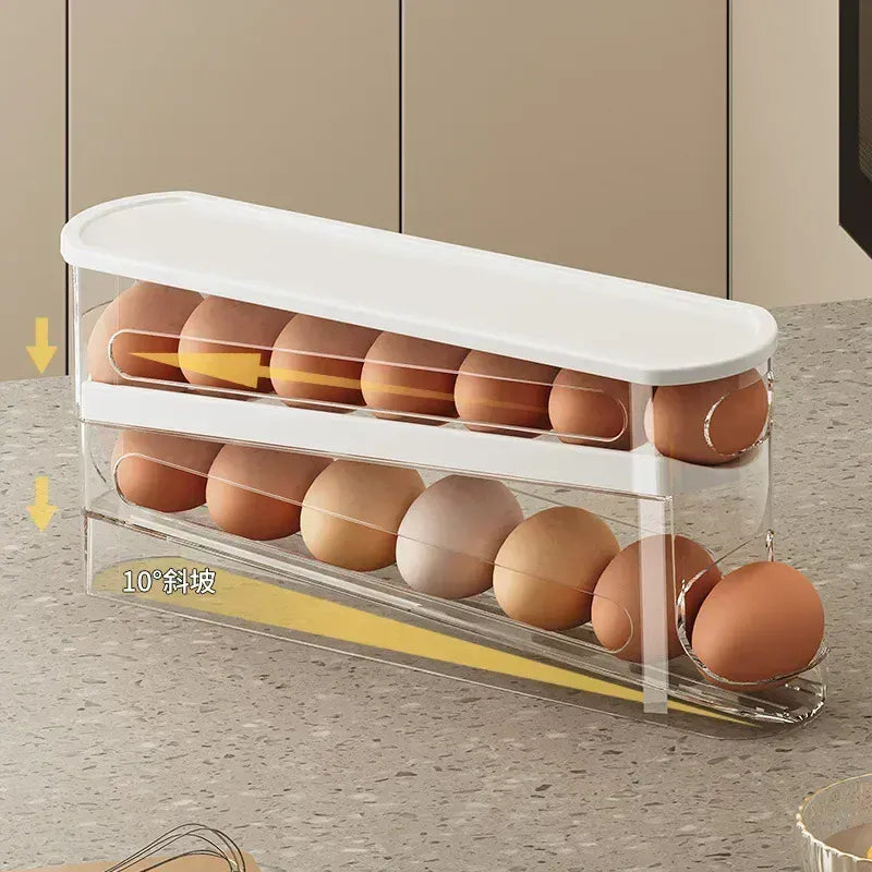 Organiseur Frigo Range-Œufs à Rouleau 12 Œufs - Empilable et Pratique