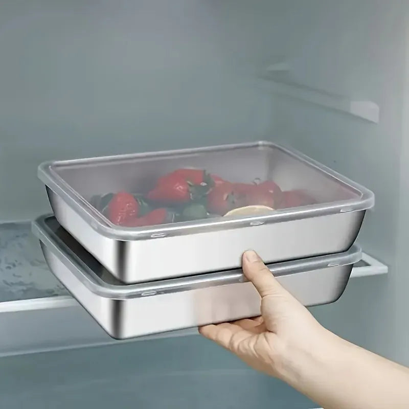 Boîte Hermétique Inox 304 Rectangulaire 1,5L avec Couvercle Boîtes Hermétiques
