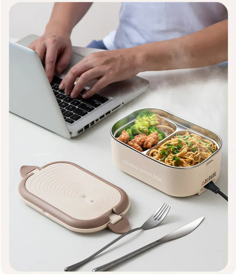 Lunch Box Chauffante Inox 1L 220V 18W | Boîte Chauffante Électrique lunchboxchauf
