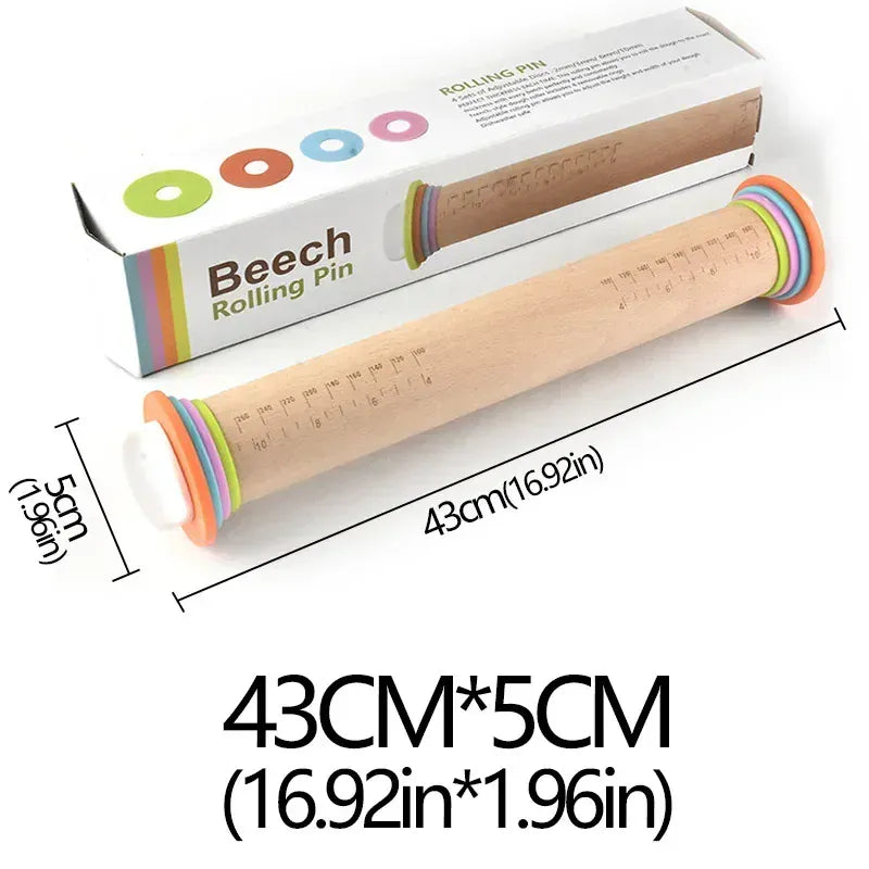 Rouleau à pâtisserie rétractable avec anneaux de mesure et tapis de pétrissage en silicone non adhésif rouleaupatisserie
