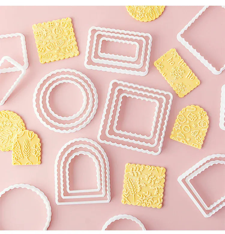 Emporte-pièces en Plastique - Set de 9 Formes Ondulées pour Gâteaux emportepieces