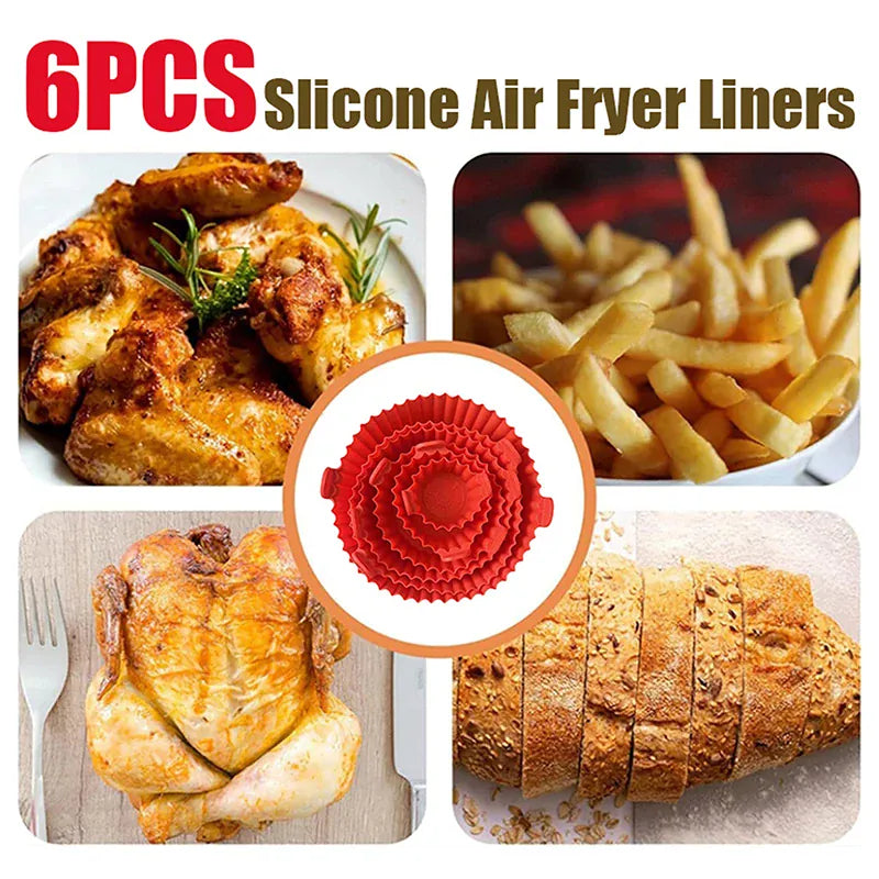Moule Silicone Réutilisable Air Fryer - Lot de 4 Pièces Colorées Air Fryer