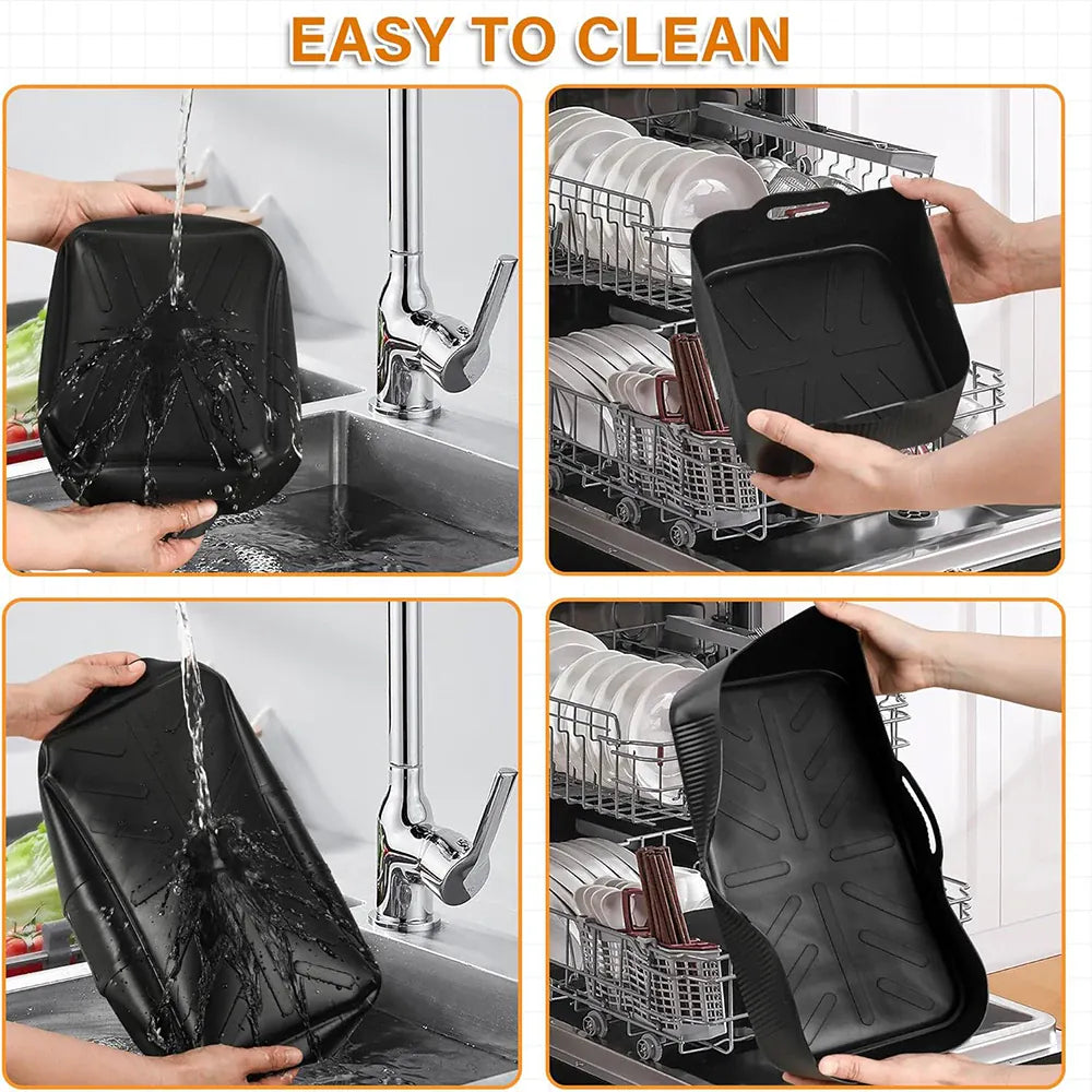 Moule Silicone Réutilisable Air Fryer Lot de 3 Rectangulaires 52L Air Fryer