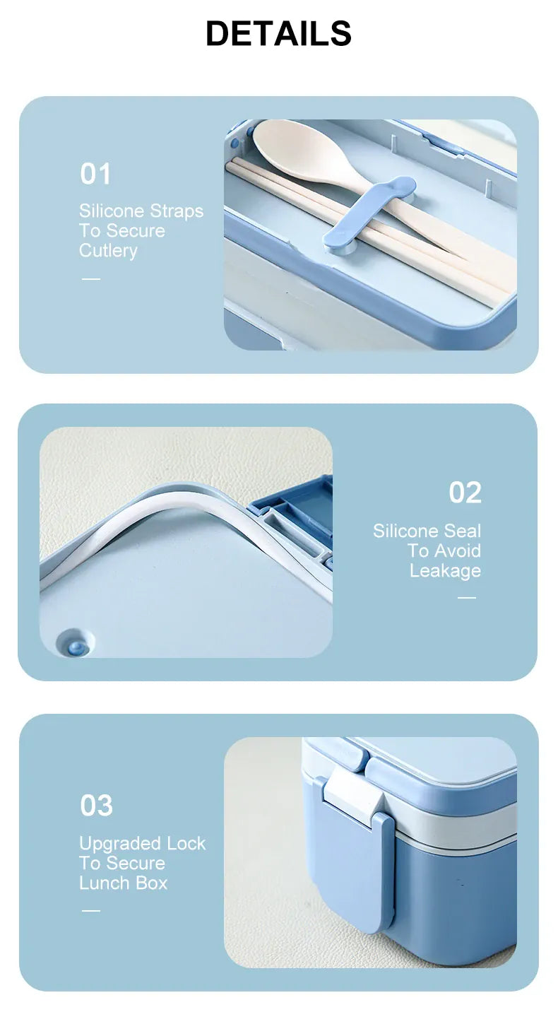 Bento 2 Étages Bambou 760ml + 1200ml | Micro-ondable et Compartimenté Bento