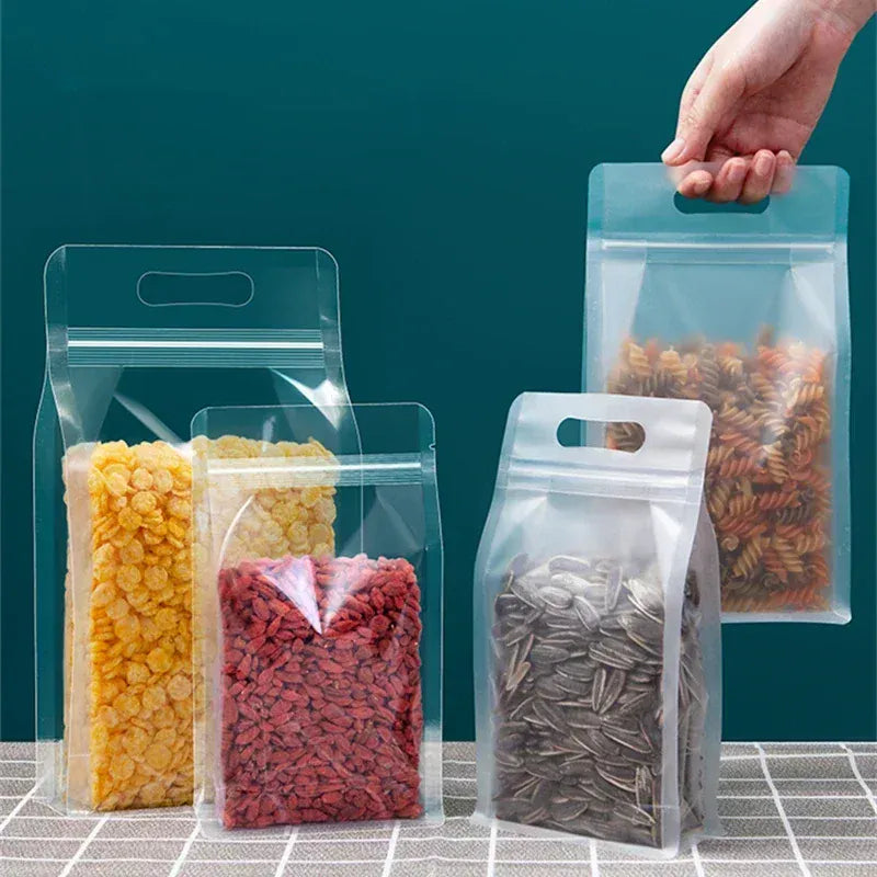 Sachets Zip Alimentaires Transparent Lot de 50 Pièces avec Poignée ssr