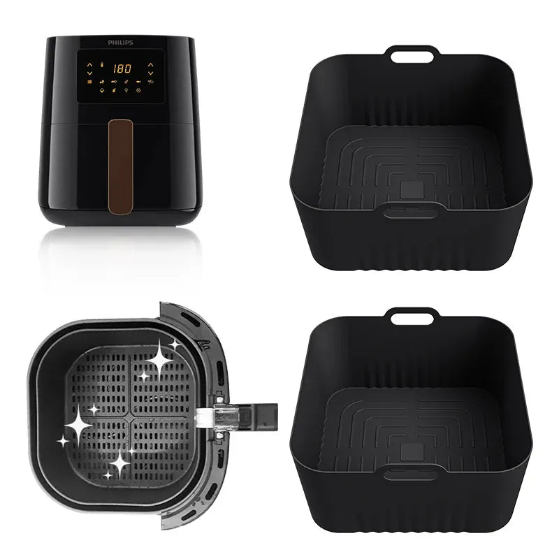 Moule Silicone Air Fryer Réutilisable Rond 17 cm - Lot de 2 Air Fryer