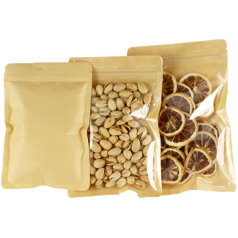 Sachets Kraft avec Fenêtre Transparente - 10 Pièces 12x18 cm