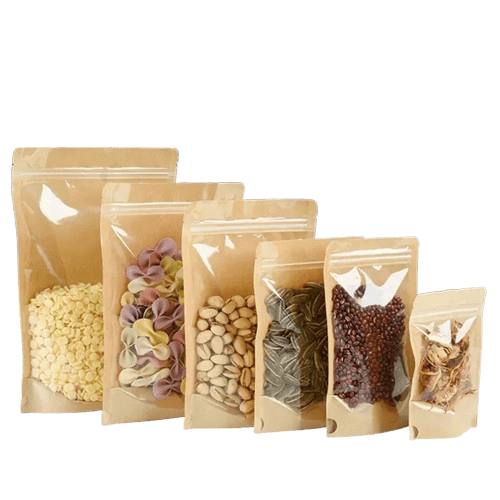 Sachets Kraft Transparente Autoportants - Lot de 50 Pièces ssj
