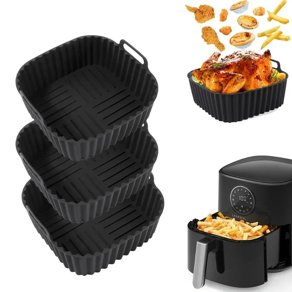 Moule Silicone Air Fryer Réutilisable Carré 4-7QT - Lot de 1 Pièce Air Fryer