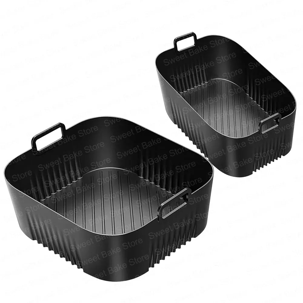 Moule Silicone Réutilisable Air Fryer Lot de 2 Carrés 25x25 cm Air Fryer