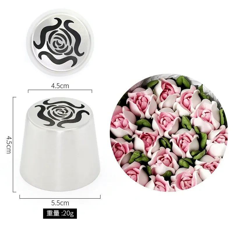 Douilles à Pâtisserie en Acier Inoxydable pour Fleurs 3D - 8 Pièces douillepoche