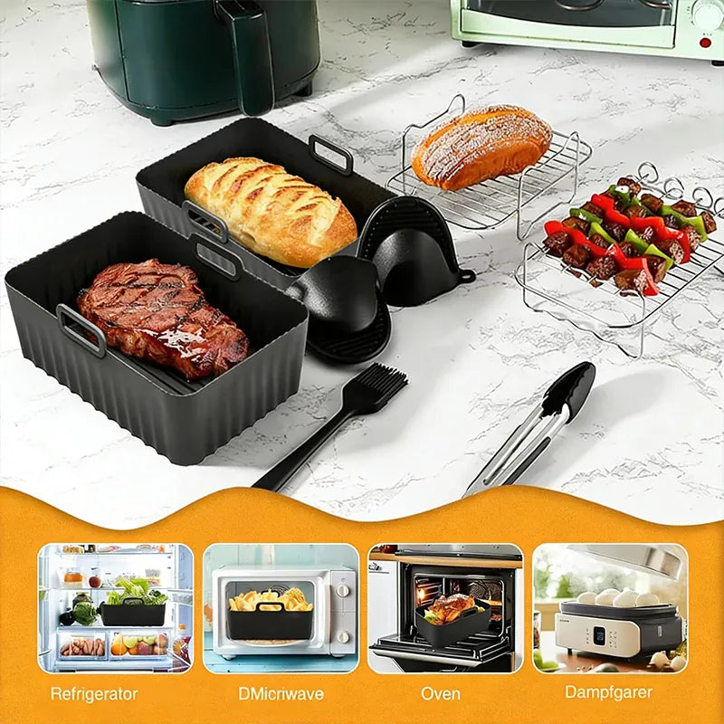 Kit Accessoires Friteuse Sans Huile - 10 Pièces Réutilisables Air Fryer