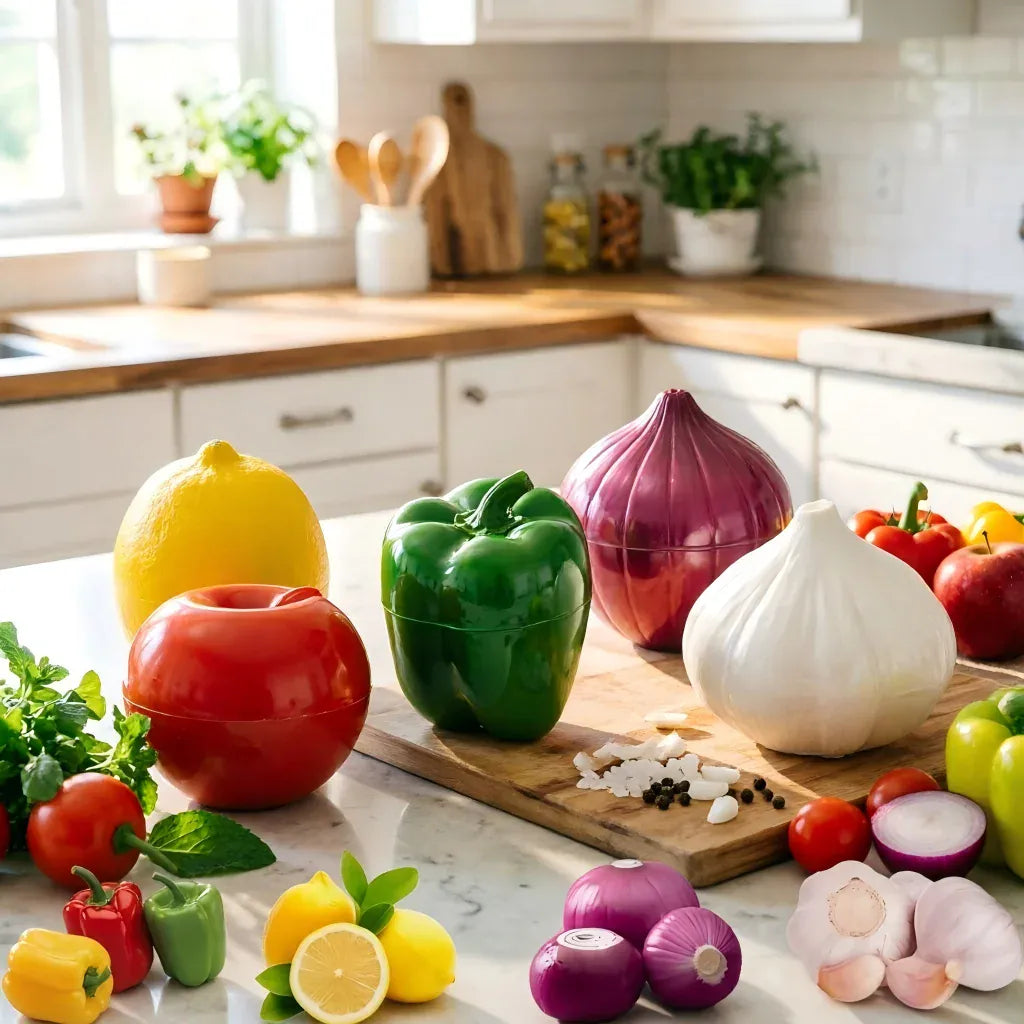 Boîte Hermétique Design Fruits et Légumes | Lot de 4 Pièces