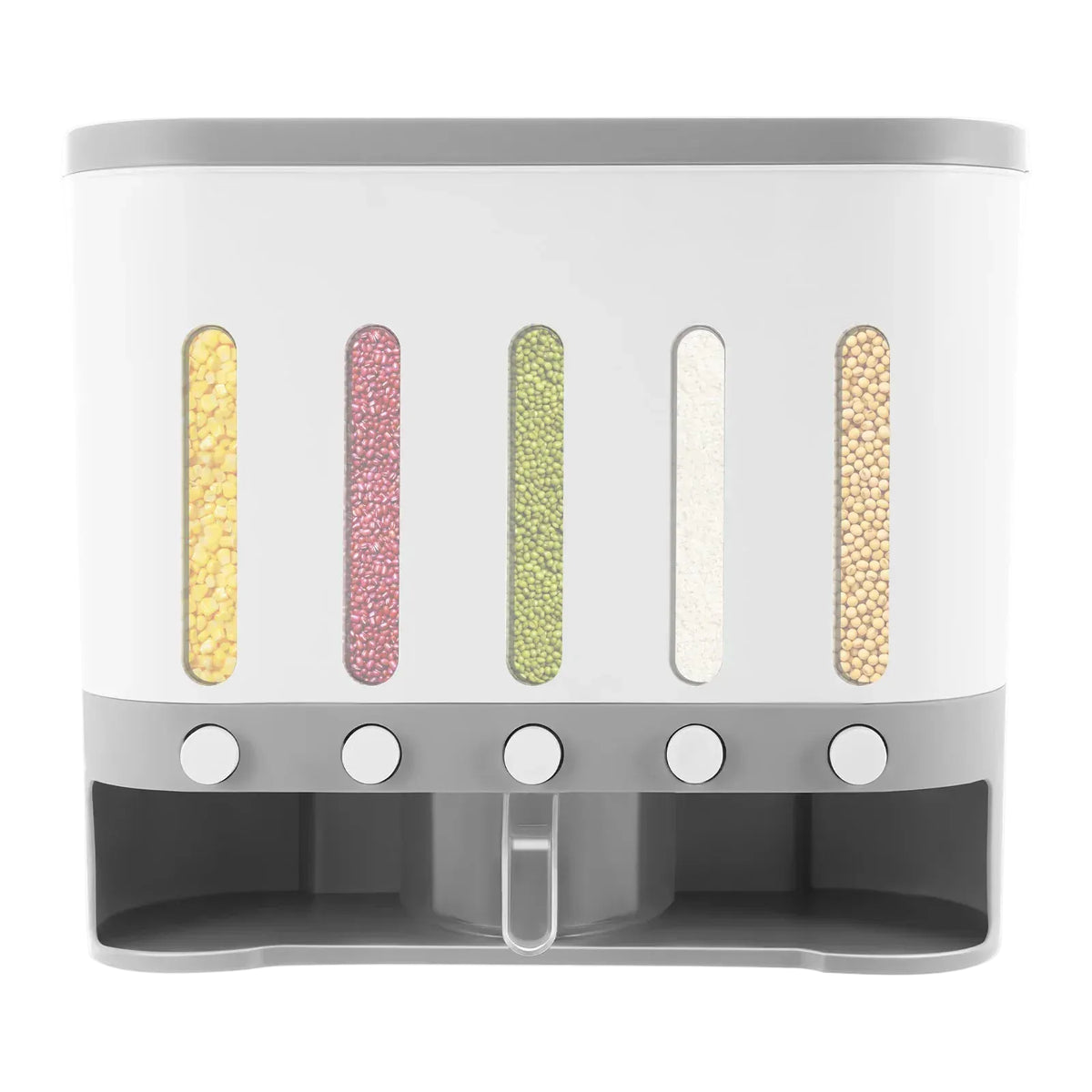 Distributeur Céréales Murale 5 Compartiments en Plastique Empilable