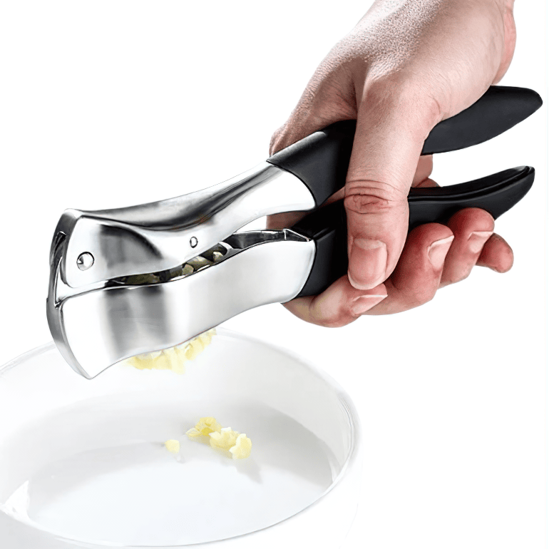 Presse-Ail Inox Manuel avec Presse-Gingembre et Eplucheur presseail