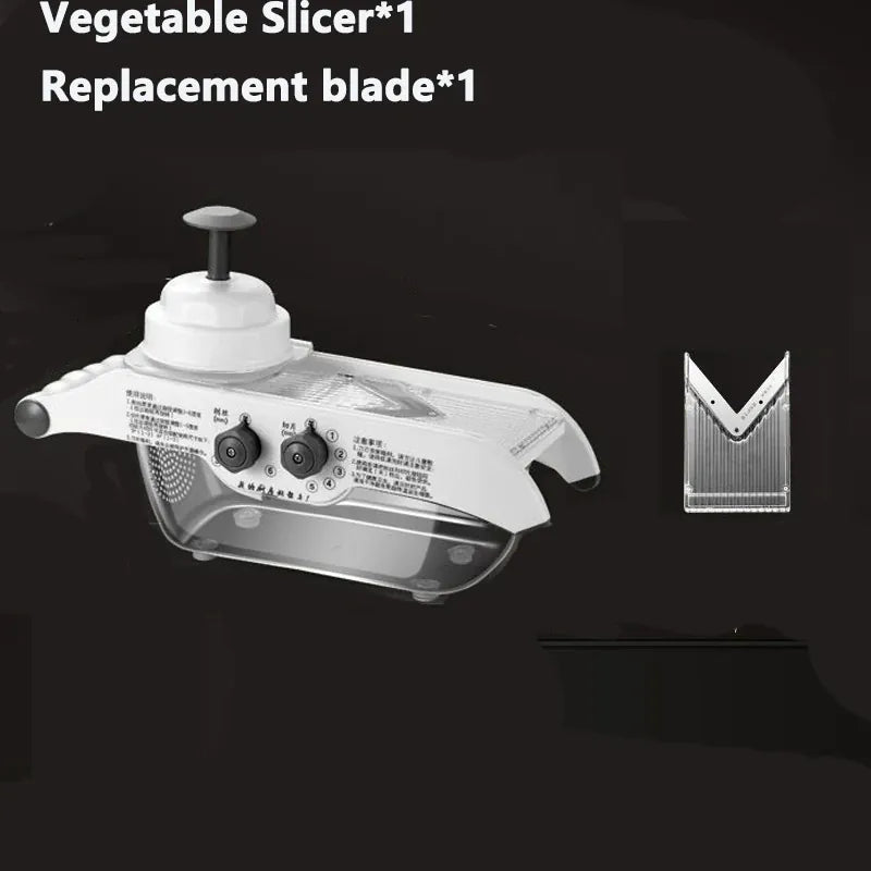 Mandoline Réglable Multifonctionnelle avec Panier - Coupe Légumes et Fruits Mandoline