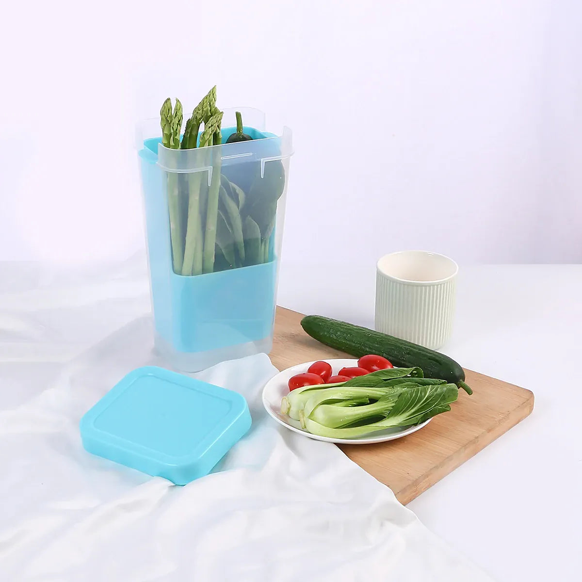 Bac de Rangement Frigo Hermétique pour Légumes Frais 2L
