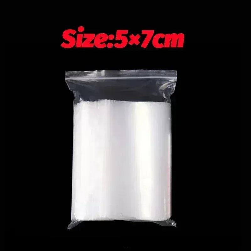100/1000Pcs Clear Sealed Bags Thicken Plastic Storage Pouch for Small Jewelry Foods Packing Reclosable Zippers Sealing Pouches