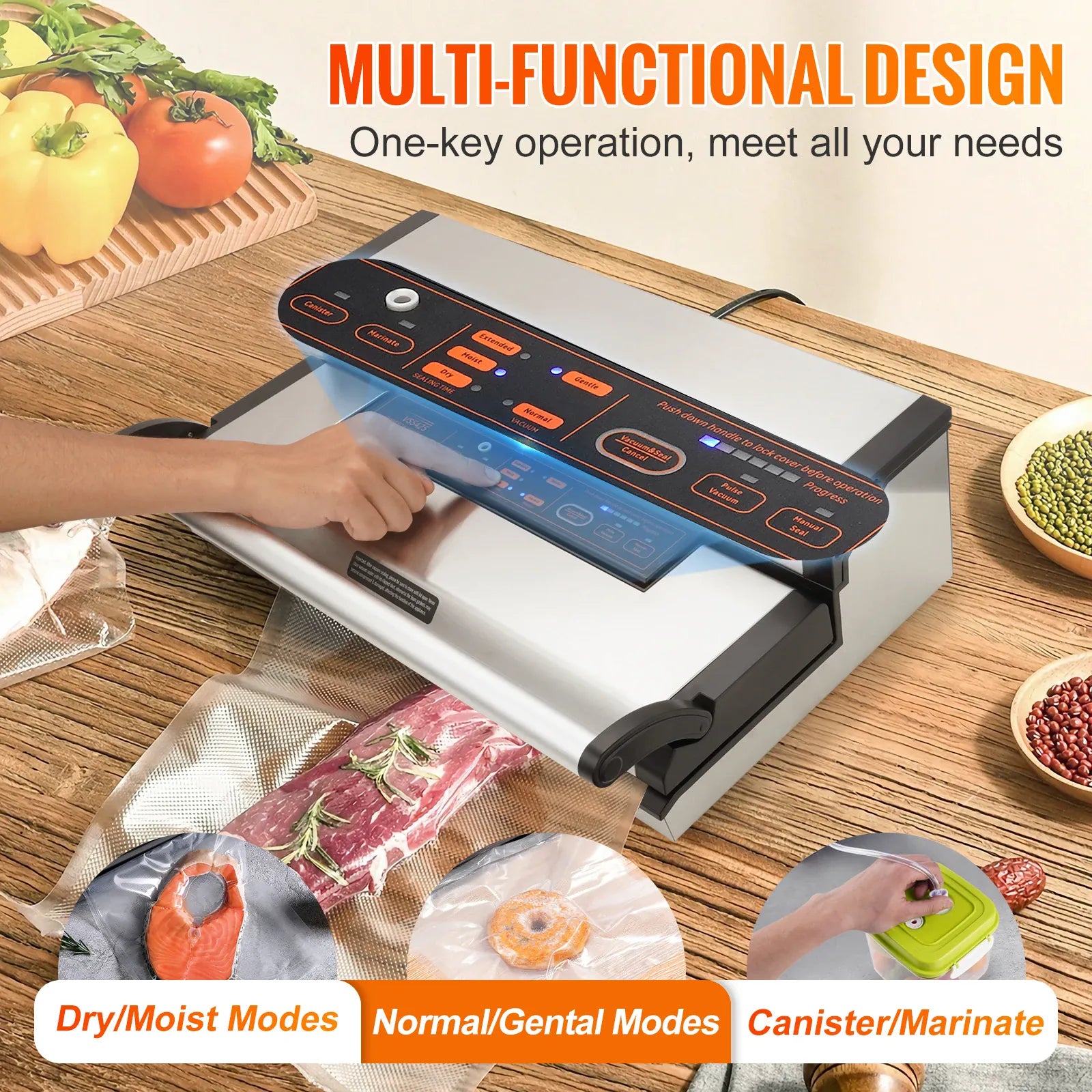 Machine Sous Vide Multifonctionnelle avec Cutter et Rouleau de Stockage sv