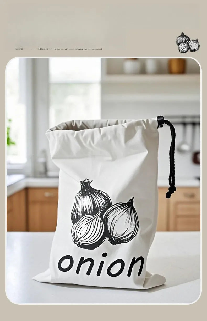 Sacs Conservation Légumes 30x40cm - Lot de 3 avec Cordon de Serrage