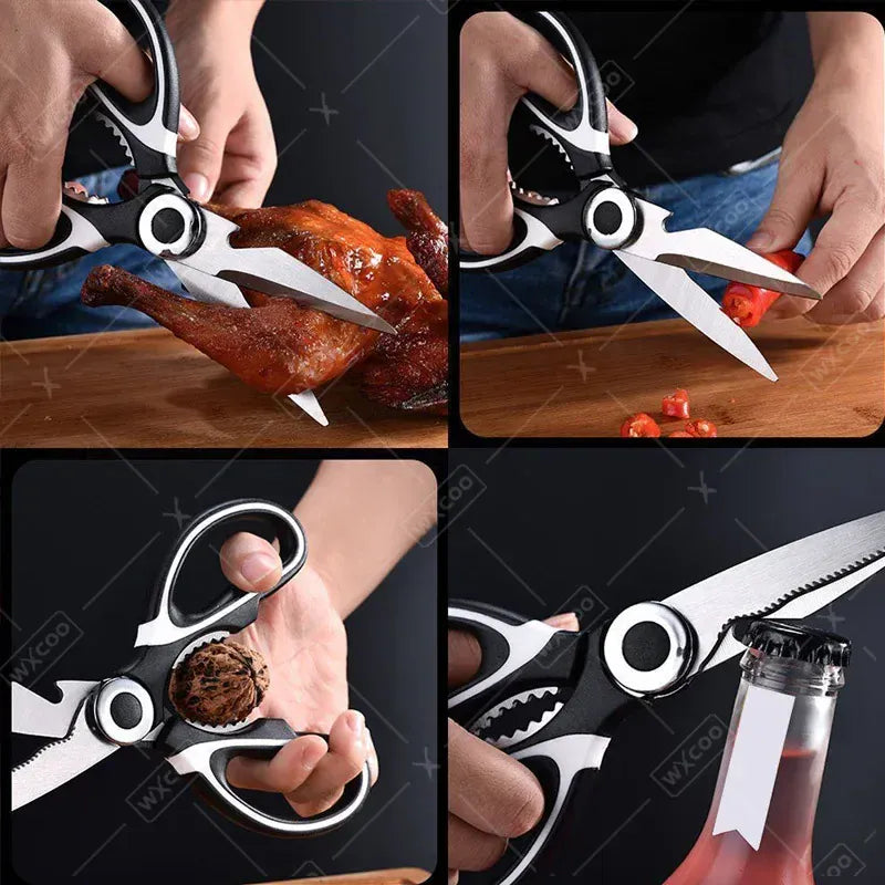 Ciseaux de cuisine inox multifonctions pour couper viandes et os ciseaux