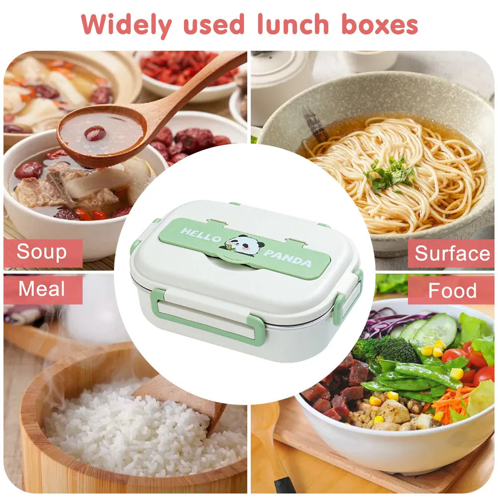 Bento pour enfants à 2/4/5 compartiments avec Couverts « Hello Panda » Bento