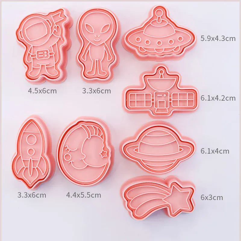 Emporte-pièces à Biscuits - Set de 8 Découpeurs en Plastique 3D emportepieces