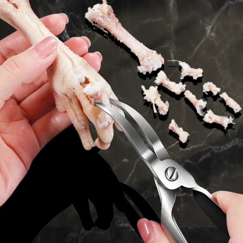 Ciseaux de cuisine ergonomiques en acier inoxydable pour désosser ciseaux