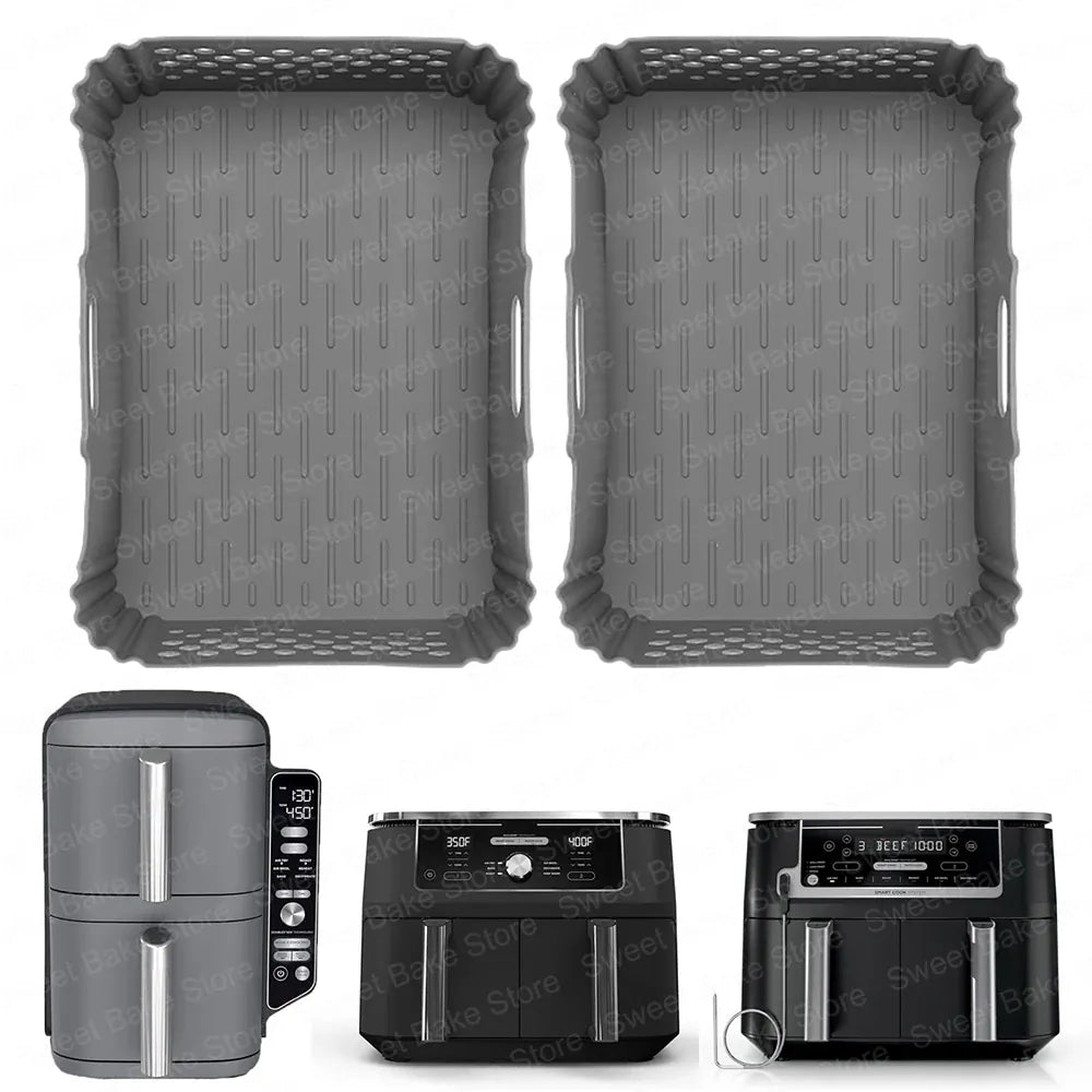 Moules Silicone Air Fryer Réutilisables Lot de 2 Antiadhésifs Air Fryer