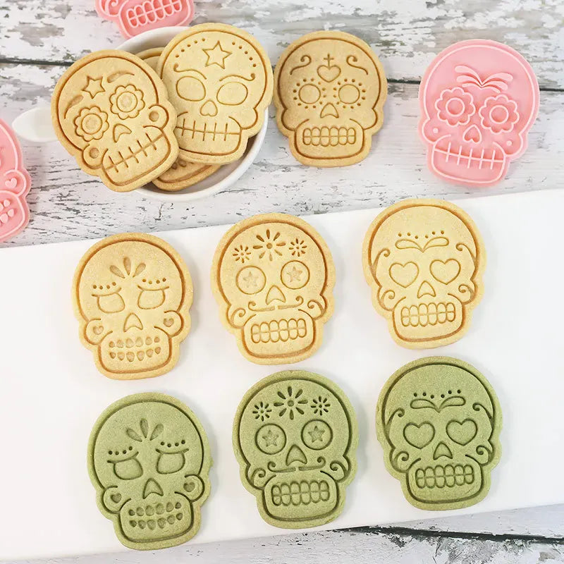 Emporte-pièces en Silicone 10 pièces - Motifs de Crânes Halloween emportepieces
